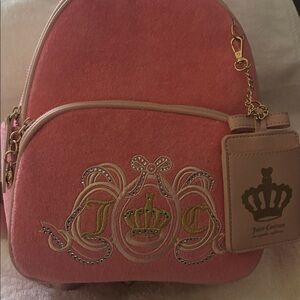 Juicy Couture Coral Backpack with Embroidered Crown